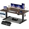 Homall Scrivania Regolabile in Altezza 140x70 cm con Porta USB, Noce | Standing Desk con 6 Tasti Memoria Altezza, 2 Ganci e Cassetto Cavi, Ergonomica, Elettrica Scrivania Gaming，Scrivania Ufficio
