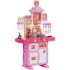 VEVOR Set da Cucina per Bambini da 3 a 5 Anni, Set da Cucina da Gioco con Fornello con Vapore, Suoni e Luci, con Accessori da Cucina da 48 Pezzi per Bambini Piccoli, Bambini in Età Prescolare, Rosa