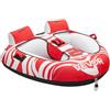 VEVOR Galleggiante di Traino per Barche Tubo Galleggiante per Sport Acquatici per 2 Persone Carico max 154 kg, Tubo di Traino per Sport Nautici con Copertura in Nylon, Divertimento sul Mare, Rosso