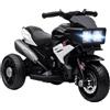 HOMCOM Moto Elettrica per Bambini 3-5 Anni 3 Ruote Luci Suoni Batteria 6V, Nero