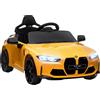 AIYAPLAY Macchina Elettrica per Bambini a Licenza BMW M4 in PP e Metallo, Giallo