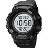 Gosasa Orologi da uomo multifunzione, militari S-Shock, orologio sportivo LED digitale, impermeabile, sveglia large Lucido - Blu