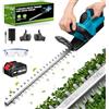 Purova Tagliasiepi a Batteria, 21V Tagliasiepi Elettrico con Batteria 3,0 Ah, 1000W Motore Senza Spazzole, Lama da 52 cm, Diametro di Taglio Fino a 1,5 cm, per Giardino Siepi (con 1 Batteria)