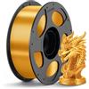 ANYCUBIC PLA Silk Filamento 1,75 mm per Stampante 3D, Lucentezza Controllabile, Texture Silk, Colori Magnifici, Oro 1KG