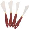 VALICLUD Set di 4 Spatole per Pittura in Acciaio Inox e Legno