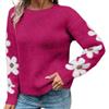 Generic Cotone Maglione in Maglia Jacquard Floreale per Donna, Elegante e Comodo Maglione alla Moda Cappotto Cachemire