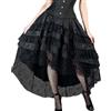 Genérico Gonna Pirata Vittoriana Gotica Steampunk per Signore a Vita Alta e Volant Gonna in Tulle Bordatura in Pizzo Gonne Retrò Gonne in Chiffon Aumentate