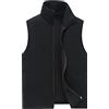 KTWOLEN Gilet da uomo in pile nero senza maniche Bodywarmer Gilet leggero Slim Fit Full Zip Pile Outdoor Walking Vest Top, Nero , M