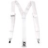 TigerTie - Bretelle sottili unisex a forma di Y, con 3 clip extra forti, tinta unita, bretelle in diversi colori a scelta, bianco, Taglia unica