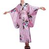 Cabilock Kimono Donna Giapponese da Notte Accappatoio Simile Seta Design Monoblocco Fascia Leggero e Confortevole per Viaggio e Festa