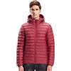 Extreme Pop Piumino da Uomo con cappuccio Impermeabile in Pura Piuma Bianca D'Oca Brand Inglese (L, Vino Rosso 1)