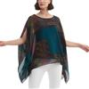 CuteSwan Camicetta da donna Lagenlook caftano con maniche a pipistrello in chiffon bohémien sciolto floreale camicetta tunica