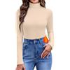 Aottori Maglia Termica Donna Collo Alto Manica Lunga | Maglietta, Slim Fit Lupetto Aderente, Elasticizzato Dolcevita Caldo Elegante, Basic, Tops, Intimo Autunno Invernale