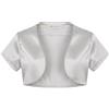 Bolerose Bolero Bambina Raso Manica Corta Cerimonia, Argento, 3-4 Anni