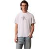 Calvin Klein Uomo T-Shirt Maniche Corte Monologo Tee in Cotone, Bianco (Brilliant White), 2XL