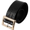 CONGARTENO Cintura Donna in Finta Pelle Nera con Fibbia Quadrata Elegante Regolabile per Vita Adatta Look Casual e Formali Accessorio Versatile e Confortevole