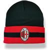 ACM 1899 AC Milan - Berretto Ufficiale in Maglia con Risvolto - Rosso/Nero con Stemma Cappello Invernale Unisex - Prodotto con Licenza