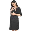 MijaCulture Camicia da Notte 3 in1 Cotone Premaman/Allattamento/per Parto Ospedale 4128