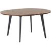 Beliani Tavolo da pranzo allungabile rotondo 120/150 x 120 cm Piano in MDF gambe in metallo nero legno scuro