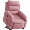 vidaXL Poltrona Alzapersona Reclinabile Elettrica Rosa in Velluto
