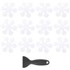 PATIKIL 12 PCS Adesivi Antiscivolo per Vasca da Bagno, Adesivi Antiscivolo per Doccia con Raschietto Decalcomanie per Pavimento Doccia Forma Fiocco di Neve Carini per Vasche, Bianco