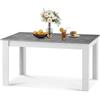 TUKAILAi Tavolo da pranzo in legno, 140 × 90 cm, rettangolare, con gambe a forma di L, per soggiorno, 4-6 posti, tavolo da pranzo