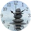 AABAO Zen Stones Balance Peace Round Orologio da Parete, Silenzioso Non ticchettante Dipinto ad Olio per Camera da Letto Soggiorno Ufficio Scuola Home Decor