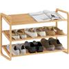 HOMCOM Scaffale Scarpiera 3 Livelli 76x33x50,8 cm Colore Legno Naturale