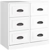 vidaXL Credenza Bianco Lucido 70x35,5x67,5 cm in Legno Multistrato