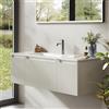 BRIDGE BENO Mobile lavabo sospeso 120 cm con lavabo in resina minerale, 1 cassetto e 2 ante, ultrasottile con chiusura ammortizzata, frontale scanalato, per bagno grande, Bianco Opaco