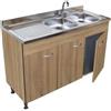 Arredobagnoecucine Mobile sottolavello rovere,3 ante per lavello acciaio inox cm.120 (non compreso)