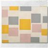CheQuadro! Composizione con Piani di Colore 5 Piet Mondrian, pmn30 Quadro Stampato su Tela Fine Art, Intelaiato Pronto da Appendere, Alta qualità, 90x72 cm