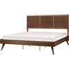 Beliani Letto in Legno Marrone Scuro Rete a Doghe Stile Classico 180 x 200 cm