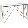 Beliani Consolle in vetro temperato argentato 120 x 40 cm in acciaio inox glamour