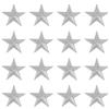 QUARKZMAN 16 Pz Stelle Termoadesive Patch Decorative 45mm Argento | Patch Ricamate a Cucire Stelle, per Riparazioni Fai da Te, Zaini Borse Cappello Abiti