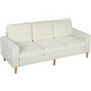 HOMCOM Divano a 3 posti in velluto a coste design moderno divano 192 cm beige
