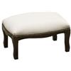 Vicentini arreda POUF POGGIAPIEDI IN LEGNO ARTE POVERA NOCE IMBOTTITO STOFFE ASSORTITE (ECOPELLE BIANCO)
