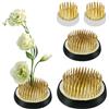 Dathjree Set di 4 supporti per fiori in acciaio inox, 3 misure (23/34/46 mm), supporto rotondo in rame con rana floreale, antiscivolo, antiribaltamento, per giardino, casa, hotel
