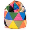 Ecopuf - Pouf Poltrona Sacco Patchwork Design Mis. L in Ecopelle - Puffo per sedersi da Interno/Esterno - Pouf Sacco Antistrappo Antimacchia - Poltrona a Sacco Imbottitura in Perle di Polistirolo