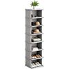 Nydunce Scarpiera verticale stretta a 8 livelli, salvaspazio in metallo zincato antiruggine, piedi antiscivolo, montaggio senza attrezzi, mobile multifunzione per ingresso, corridoio e guardaroba