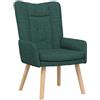 vidaXL poltrona Verde Scuro 63 x 67 x 94 cm Tessuto e compensato | si adatta perfettamente a qualsiasi ambiente contemporaneo, progettata per garantire un totale relax,