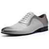 YFFUSHI Scarpe Eleganti Uomo Brogue Oxford Basse Stringate Sposo Shoes Formale Derby Business Matrimonio, Grigio + Marrone, 40 EU