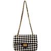 JESPPIN Borsa a tracolla con catena pied de poule per le donne borsa e borsa moda panno di lana pochette, B-nero, 8.7L x 3.2W x 5.9H