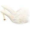 CONGARTENO Ciabattine Sposa Donna Eleganti Tacchi, Design Soffice e Punta Aperta, Comode per Shopping e Casa, Bianco
