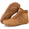 Mishansha Scarpe Invernali Barefoot Uomo Donna Stivali Neve Comode Caldo Stivaletti Inverno Antiscivolo Flessibile Scarponcini con Imbottitura Calda, Marrone 48EU
