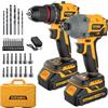 GoYwato Trapano Avvitatore a Batteria 3/8 60Nm & Avvitatore a Impulsi 1/4 300Nm