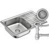 QUADRON Lavello in acciaio inox | Dimensioni 50 cm Colore: Flax | LOUIS Lavello da cucina a vasca singola | Scarico incluso | Il lavello in acciaio inox si inserisce in un armadio di almeno 50 cm