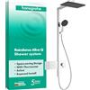 hansgrohe Raindance Alive Q - Colonna doccia con miscelatore termostatico, Sistema doccia con rubinetto, doccetta (3 getti incl. PowderRain), tubo, asta e soffione doccia, cromo, 24580000
