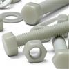 Caterpillar Red 10x Viti a testa esagonale naturali in nylon PA66+GF M10 x 50 mm + dadi