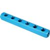 PATIKIL Aria Collettore 6 Vie 9 Porte G1/4 Pollici Alluminio Blu | Aria Tubo Flessibile Montaggio, Blocco Separatore Pneumatico, Aria Tubo Flessibile Linea